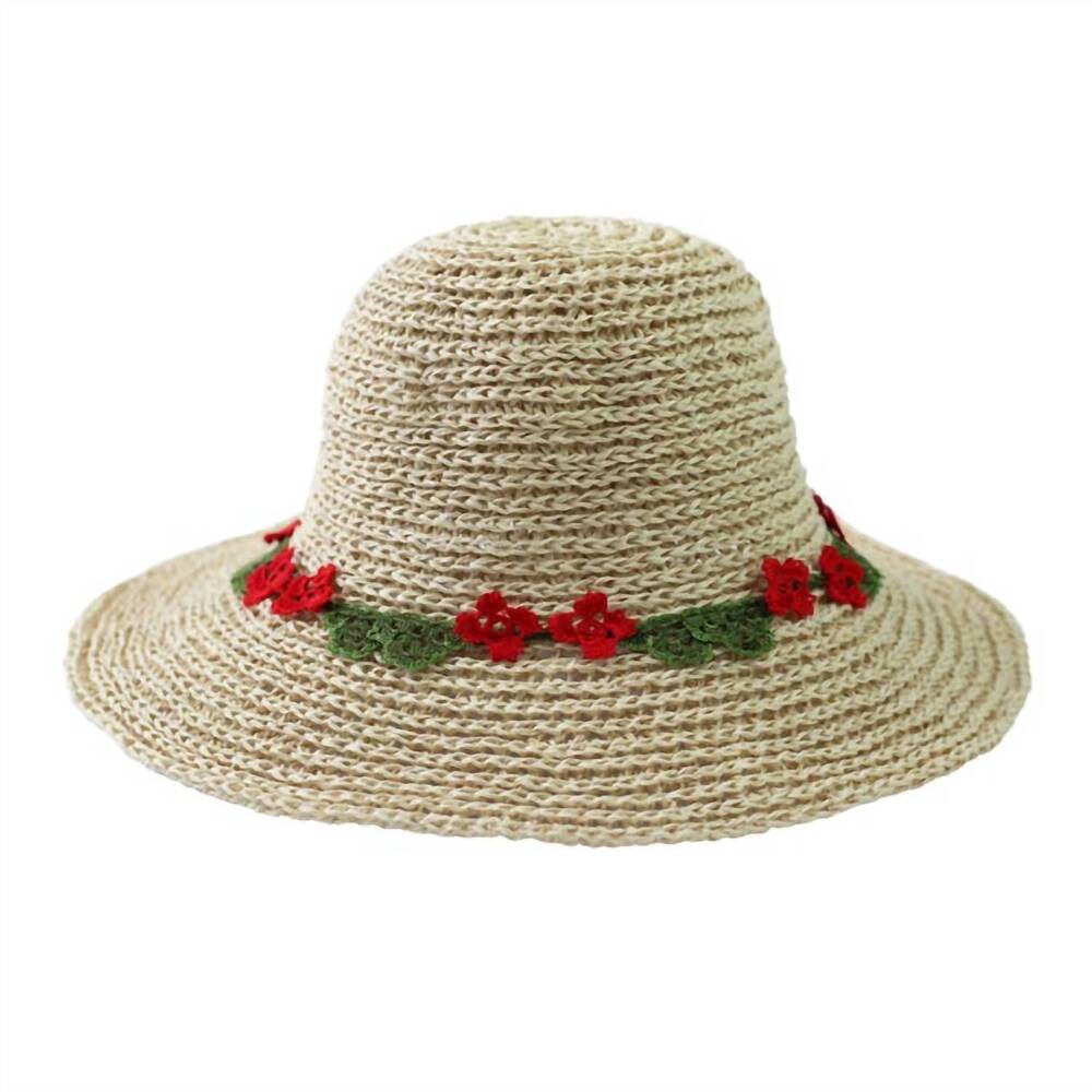 NEW SECRET LANGUAGE evie straw hat in natural red